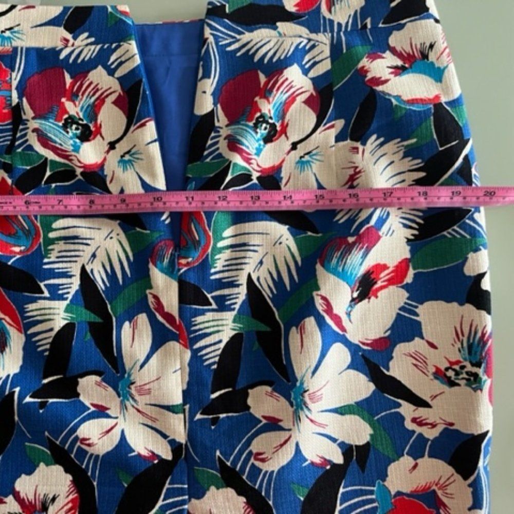 J. Crew Floral Pencil Skirt - Blue and Red - Picture 7 of 15